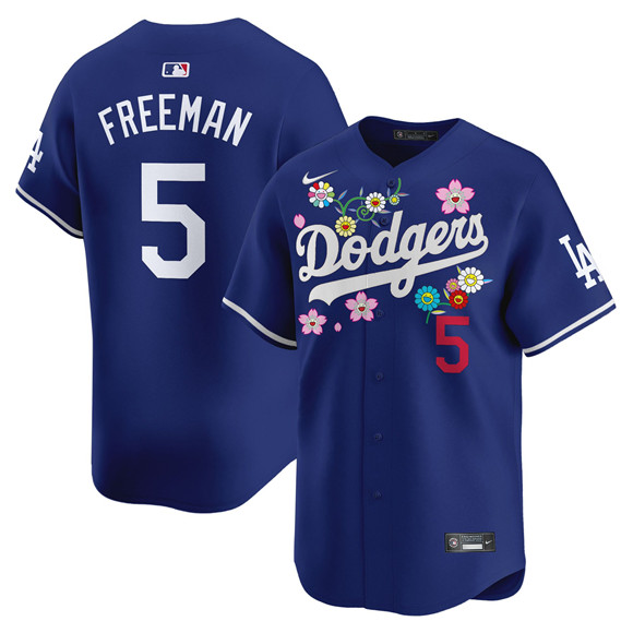 Men's Royal Los Angeles Dodgers #5 Freddie Freeman Takashi Murakami 2025 Vapor Limited Stitched Baseball Jerseyy Men's Los Angeles Dodgers #5 Freddie Freeman Royal Takashi Murakami 2025 Vapor Limited Stitched Baseball Jersey